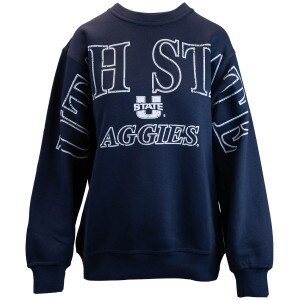 Women's Utah State Aggies All-Over Print Crew Sweatshirt